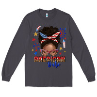 Smoke American babe afro messy bun Long Sleeve Tee - texasbilliewilder