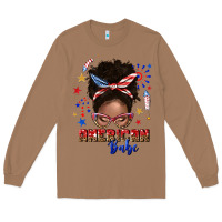 Toasted Coconut American babe afro messy bun Long Sleeve Tee - texasbilliewilder