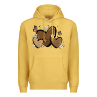 Antique Gold melanin hearts Premium Hoodie - MaliasSmallBusiness