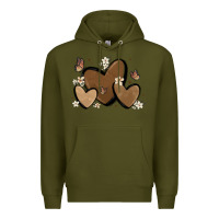 Army Green melanin hearts Premium Hoodie - MaliasSmallBusiness
