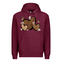 Burgundy melanin hearts Premium Hoodie - MaliasSmallBusiness