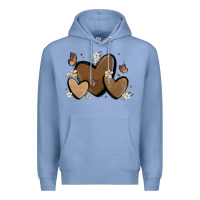 Colony Blue melanin hearts Premium Hoodie - MaliasSmallBusiness