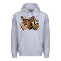 Heather Grey melanin hearts Premium Hoodie - MaliasSmallBusiness