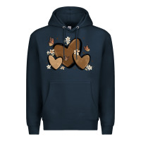 Navy melanin hearts Premium Hoodie - MaliasSmallBusiness
