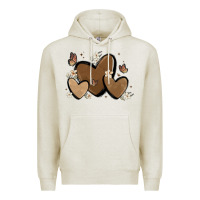 Oatmeal Heather melanin hearts Premium Hoodie - MaliasSmallBusiness
