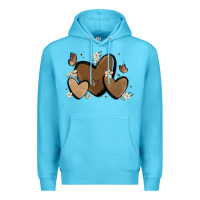 Ocean Blue melanin hearts Premium Hoodie - MaliasSmallBusiness