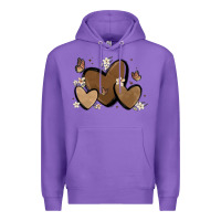 Purple melanin hearts Premium Hoodie - MaliasSmallBusiness