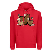 Red melanin hearts Premium Hoodie - MaliasSmallBusiness