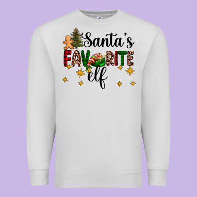Santa's Favorite Elf Premium Sweatshirt Designed By Adodesignshop