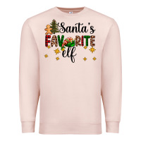 Pale Pink santa's favorite elf Premium Sweatshirt - AdoDesignShop
