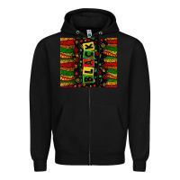 Black Black license letters  juneteenth Zipper Hoodie - Zillion Design Studio