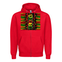 Red Black license letters  juneteenth Zipper Hoodie - Zillion Design Studio