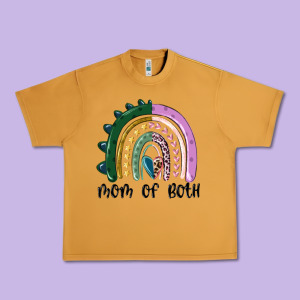 Mom Of Both Rainbow Urban Heavy Tee Designed By Maliassmallbusiness