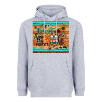 Heather Grey born to camp Heavyweight Hoodie - JahusDesignShop