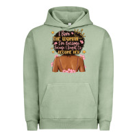 Pigment Oil Green i love the woman i've become because i fought to b Urban Hoodie - MaliasSmallBusiness