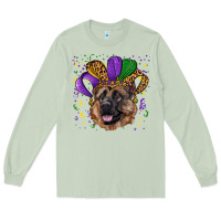 Matcha mardi gras hat german shepherd Long Sleeve Tee - RanaPortraitStore