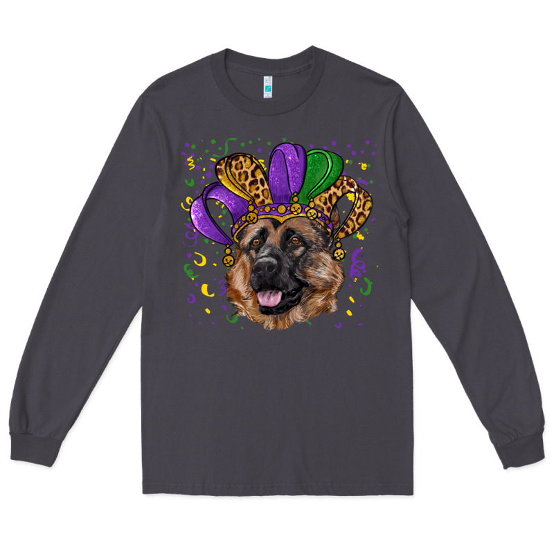 Mardi Gras Hat German Shepherd Long Sleeve Tee by RanaPortraitStore | Teevron