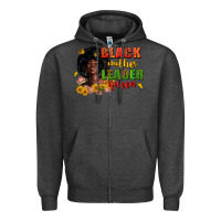 Charcoal Heather Black mother leader queen juneteenth Zipper Hoodie - Zillion Design Studio