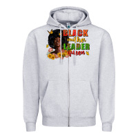 Heather Grey Black mother leader queen juneteenth Zipper Hoodie - Zillion Design Studio