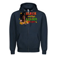 Navy Black mother leader queen juneteenth Zipper Hoodie - Zillion Design Studio