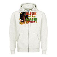 Oatmeal Heather Black mother leader queen juneteenth Zipper Hoodie - Zillion Design Studio