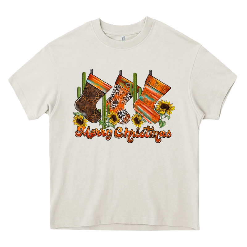 Western Christmas Heavy Core Tee by CowhideDigitalArt | Teevron