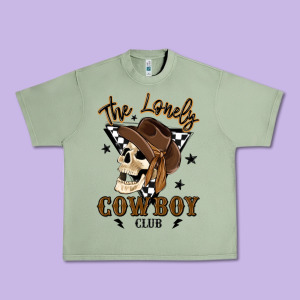 The Lonely Cowboy Club Urban Heavy Tee Designed By Maliassmallbusiness