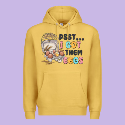 Psst I Got Them Eggs Premium Hoodie Designed By Maliassmallbusiness