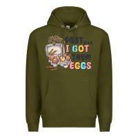 Army Green psst i got them eggs Premium Hoodie - MaliasSmallBusiness