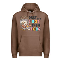 Chestnut psst i got them eggs Premium Hoodie - MaliasSmallBusiness
