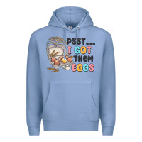 Colony Blue psst i got them eggs Premium Hoodie - MaliasSmallBusiness