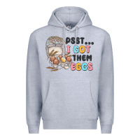 Heather Grey psst i got them eggs Premium Hoodie - MaliasSmallBusiness