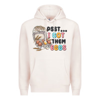Pale Pink psst i got them eggs Premium Hoodie - MaliasSmallBusiness