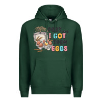 Sports Green psst i got them eggs Premium Hoodie - MaliasSmallBusiness