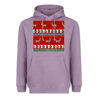 Lavender christmas deer and ornaments seamless pattern Heavyweight Hoodie - BundleAndBundleShop