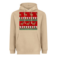 Mushroom christmas deer and ornaments seamless pattern Heavyweight Hoodie - BundleAndBundleShop