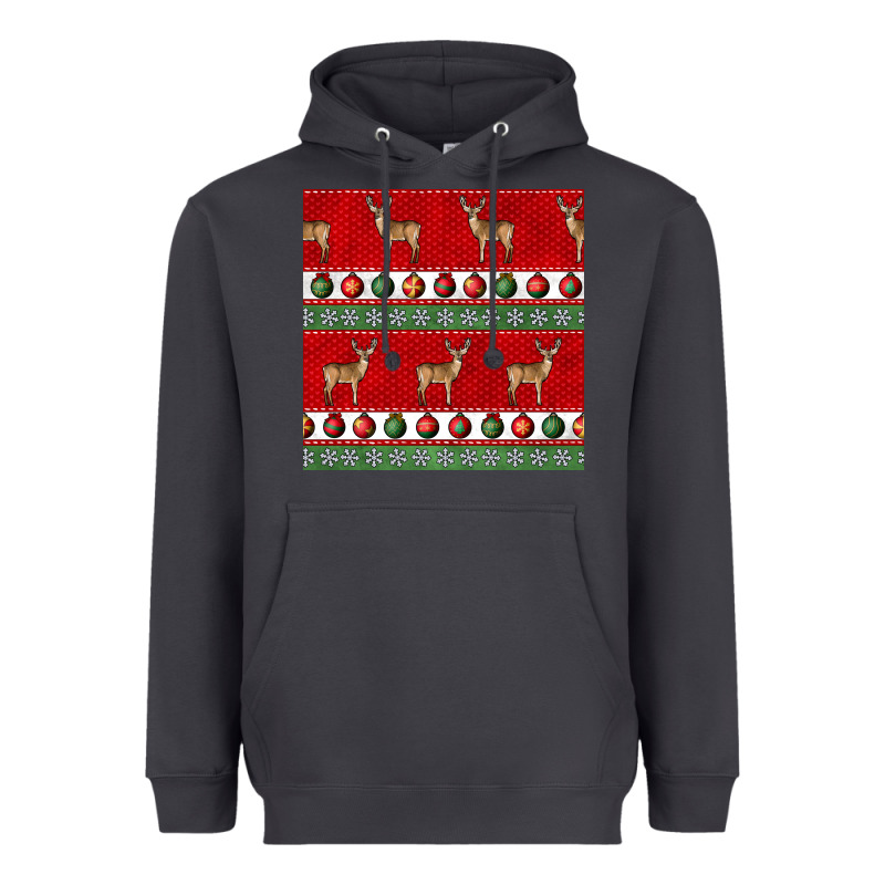 Christmas Deer And Ornaments Seamless Pattern Heavyweight Hoodie by BundleAndBundleShop | Teevron