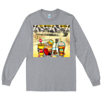 Heather Grey bus driver coffee cups Long Sleeve Tee - Zillion Design Studio