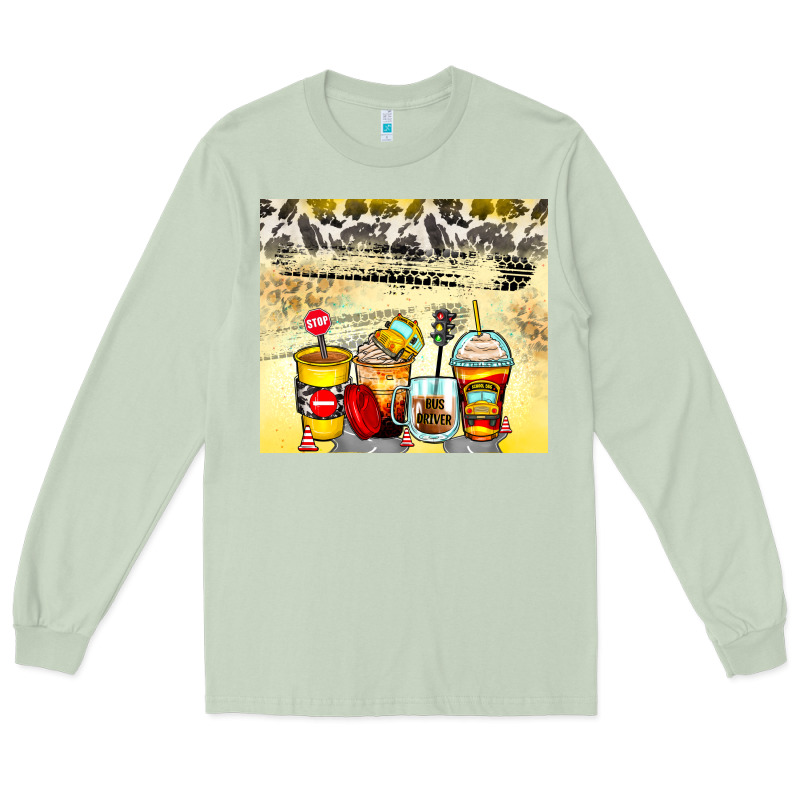 Bus Driver Coffee Cups Long Sleeve Tee by Zillion Design Studio | Teevron