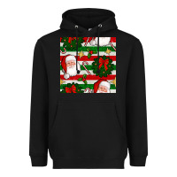 Black christmas  santa clause and ornaments seamless  pattern Heavyweight Hoodie - BundleAndBundleShop