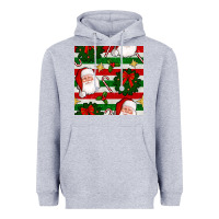 Heather Grey christmas  santa clause and ornaments seamless  pattern Heavyweight Hoodie - BundleAndBundleShop
