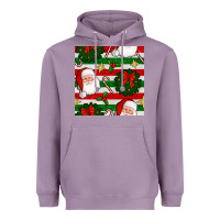 Lavender christmas  santa clause and ornaments seamless  pattern Heavyweight Hoodie - BundleAndBundleShop