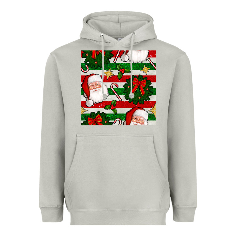 Christmas  Santa Clause And Ornaments Seamless  Pattern Heavyweight Hoodie by BundleAndBundleShop | Teevron