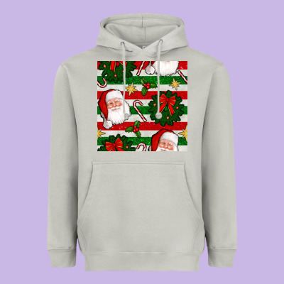 Christmas  Santa Clause And Ornaments Seamless  Pattern Heavyweight Hoodie Designed By Bundleandbundleshop