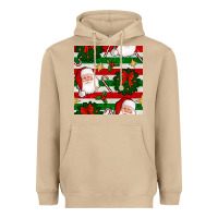Mushroom christmas  santa clause and ornaments seamless  pattern Heavyweight Hoodie - BundleAndBundleShop