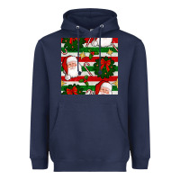 Navy christmas  santa clause and ornaments seamless  pattern Heavyweight Hoodie - BundleAndBundleShop
