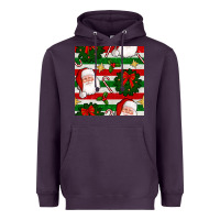 Plum christmas  santa clause and ornaments seamless  pattern Heavyweight Hoodie - BundleAndBundleShop