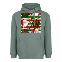 Sage christmas  santa clause and ornaments seamless  pattern Heavyweight Hoodie - BundleAndBundleShop