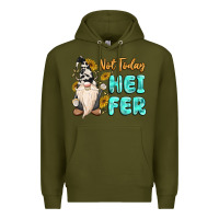 Army Green not today heifer cow gnome Premium Hoodie - MaliasSmallBusiness
