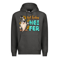 Charcoal Heather not today heifer cow gnome Premium Hoodie - MaliasSmallBusiness